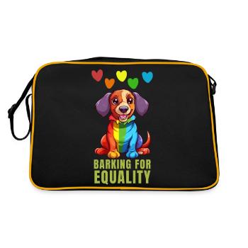 Barking for equality - Gay pride - Retro Bag - black/gold - Back