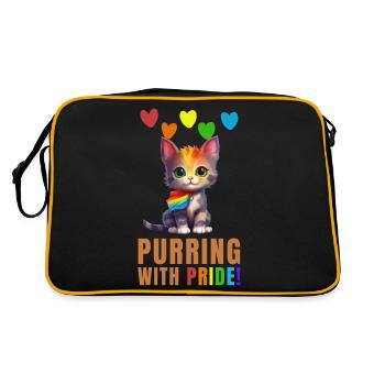 Gay pride - purring with pride - Retro Bag - black/gold - Back