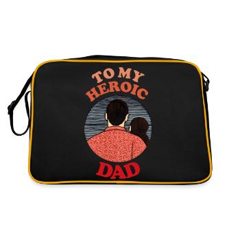 À mon père héroïque, bonne fête des pères - Sac Retro - noir/or - Dos