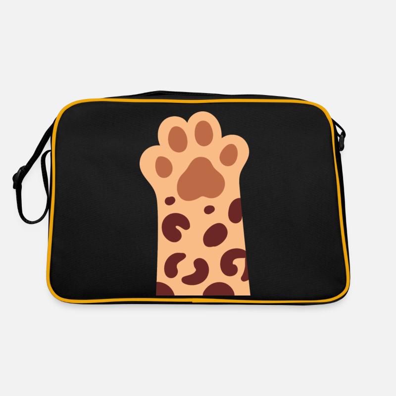 Katze - Retro Tasche - Schwarz/Gold