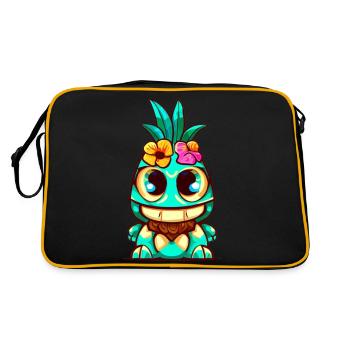 Kiddy Tikki Hawaii - Retro Tasche - Schwarz/Gold - Hinten