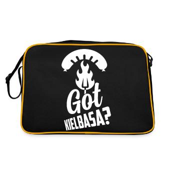Got Kielbasa? Polska Food Polish Kitchen - Retro Tasche - Schwarz/Gold - Hinten