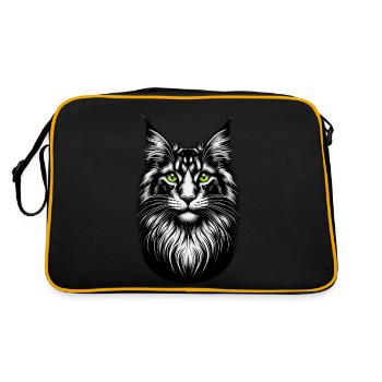 Chat Struwwavy | Visage de chat trapu - Sac Retro - noir/or - Dos