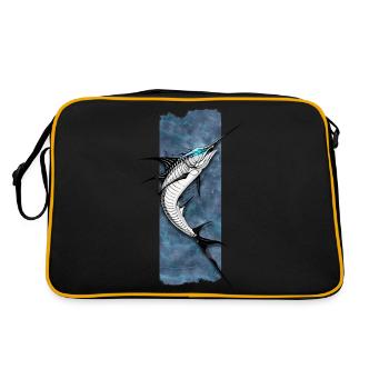 Marlin azur : majesté des profondeurs - Sac Retro - noir/or - Dos