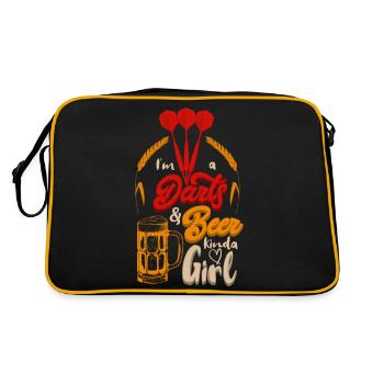 Je suis une fille de type bière de fléchettes - Sac Retro - noir/or - Dos