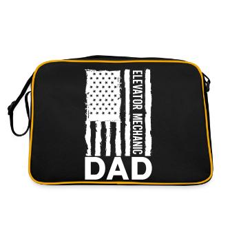 Elevator Inspector Elevator Mechanic Dad USA - Retro Bag - black/gold - Back