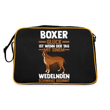 ChienBoxer allemand - Sac Retro - noir/or - Dos
