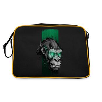 Vigilance verdoyante : gorille aux yeux verts - Sac Retro - noir/or - Dos