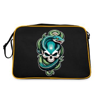 Snake Skeleton and Tattoo - Retro Bag - black/gold - Back