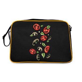 tomate champignon feuille ingredients ingrediant - Sac Retro - noir/or - Dos