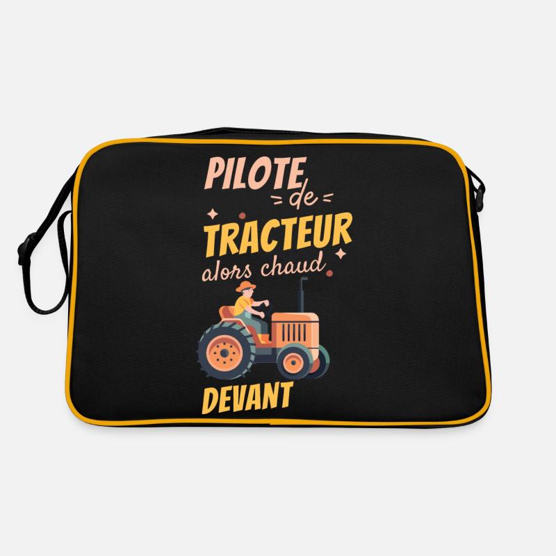 Traktorist - Retro Tasche - Schwarz/Gold