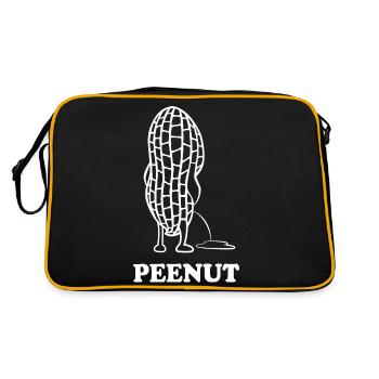 PeeNut - a peanut needs to pee, pun - Retro Bag - black/gold - Back