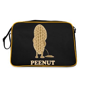 PeeNut - a peanut needs to pee, pun - Retro Bag - black/gold - Back