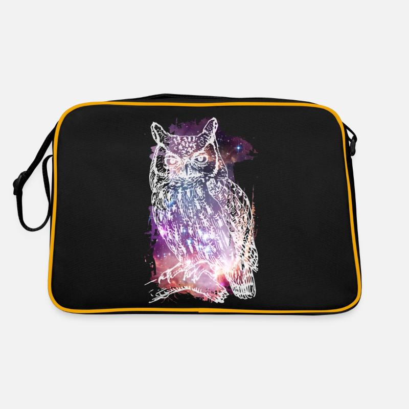 Die kosmische Eule Retro Tasche
