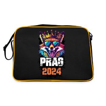 Prag 2024 Urlaub Fuchs - Retro Tasche - Schwarz/Gold - Hinten
