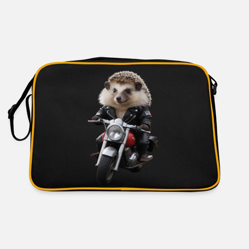 Biker hedgehog Retro Bag