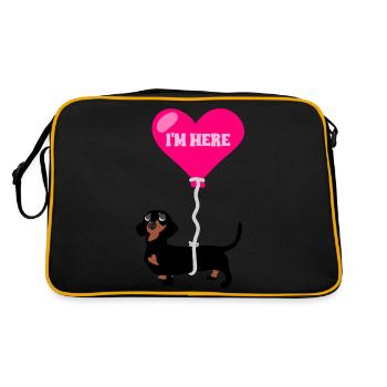 Chien Saucisse Hélium - Sac Retro - noir/or - Dos