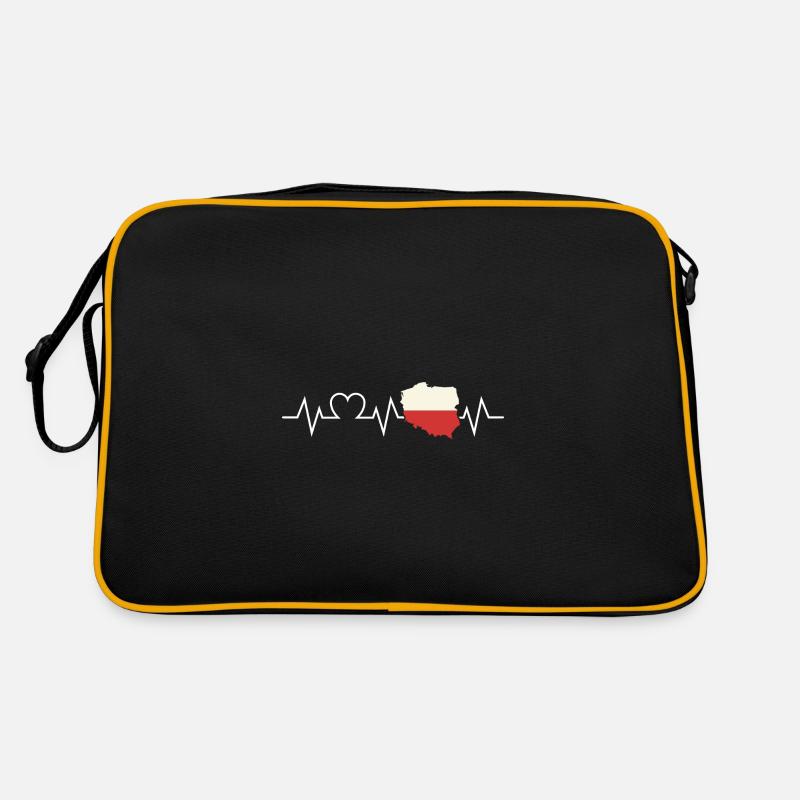Pole Polnisch Herzschlag Polen Retro Tasche