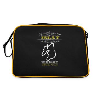 islay therapie - Retro Tasche - Schwarz/Gold - Hinten