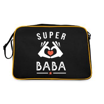 super baba cadeau baba - Sac Retro - noir/or - Dos