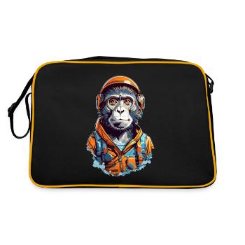 Chimpanzé intelligent - ingénieur et mécanicien - Sac Retro - noir/or - Dos