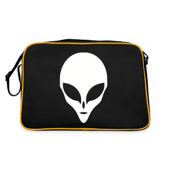 Alien Silhouette Tête Visage - Sac Retro - noir/or - Dos
