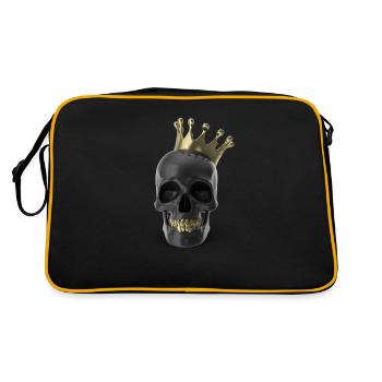 Crâne noir avec dents en or et couronne 3D - Sac Retro - noir/or - Dos