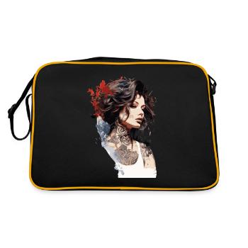 Tätowierkünstlerin 2 - Retro Tasche - Schwarz/Gold - Hinten