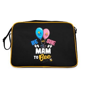 He or She Mam To Bee Best Mom Ever Motherhood - Retro Tasche - Schwarz/Gold - Hinten