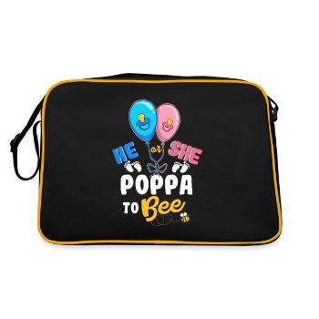 He or She Poppa To Bee Best Dad Ever Fatherhood - Retro Bag - black/gold - Back