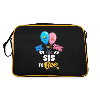 He or She Sis To Bee Best Sister Ever Big Sis - Retro Bag - black/gold - Back