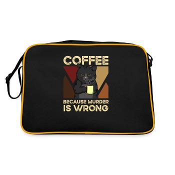 Coffee Because Murder Is Wrong Cat - Retro Bag - black/gold - Back