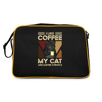I like coffee my cats and maybe 3 people - Sac Retro - noir/or - Dos