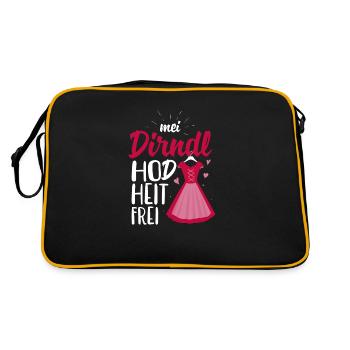 Dirndl is in da Wäsch - Bayrisches - Retro Tasche - Schwarz/Gold - Hinten