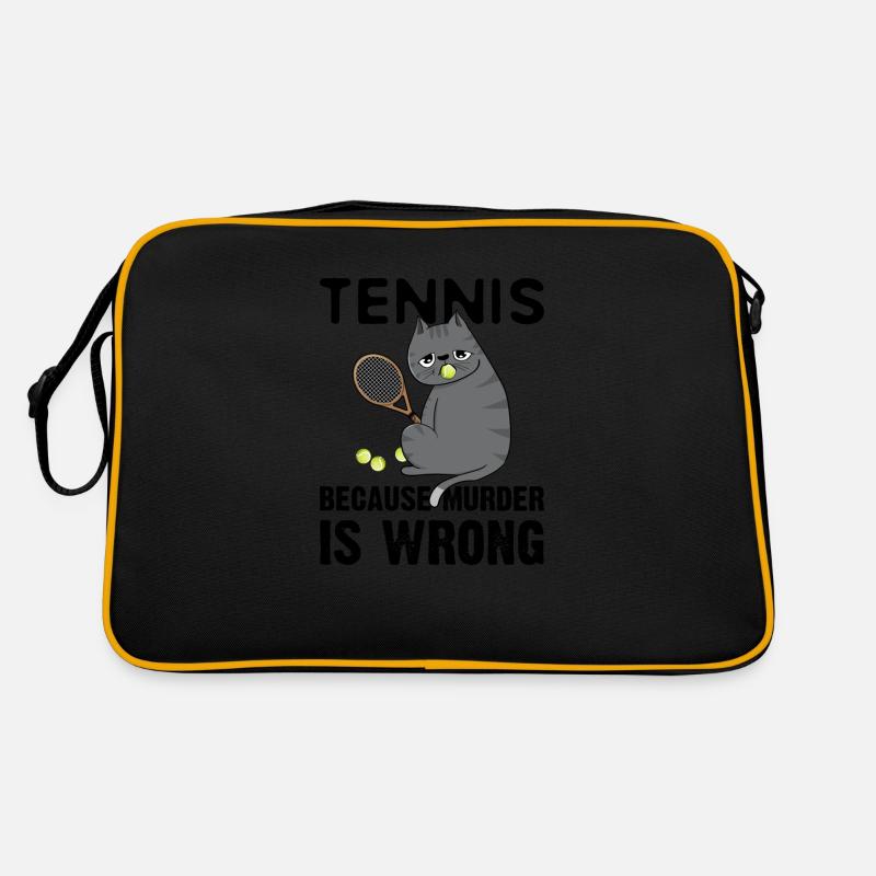 Tennis Because Murder Is Wrong Katze Retro Tasche