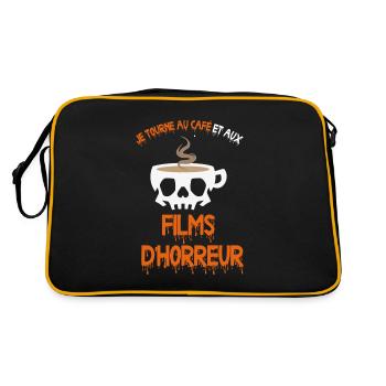 je tourne au café et aux films d'horreur - Sac Retro - noir/or - Dos