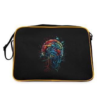 Cerveau trippy surréaliste coloré, champignons arboricoles - Sac Retro - noir/or - Dos