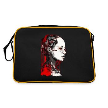 Belle femme gothique cyborg - Trash Polka Art - Sac Retro - noir/or - Dos