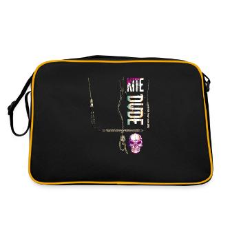 kitesurfen kite dude - Retro Tasche - Schwarz/Gold - Hinten