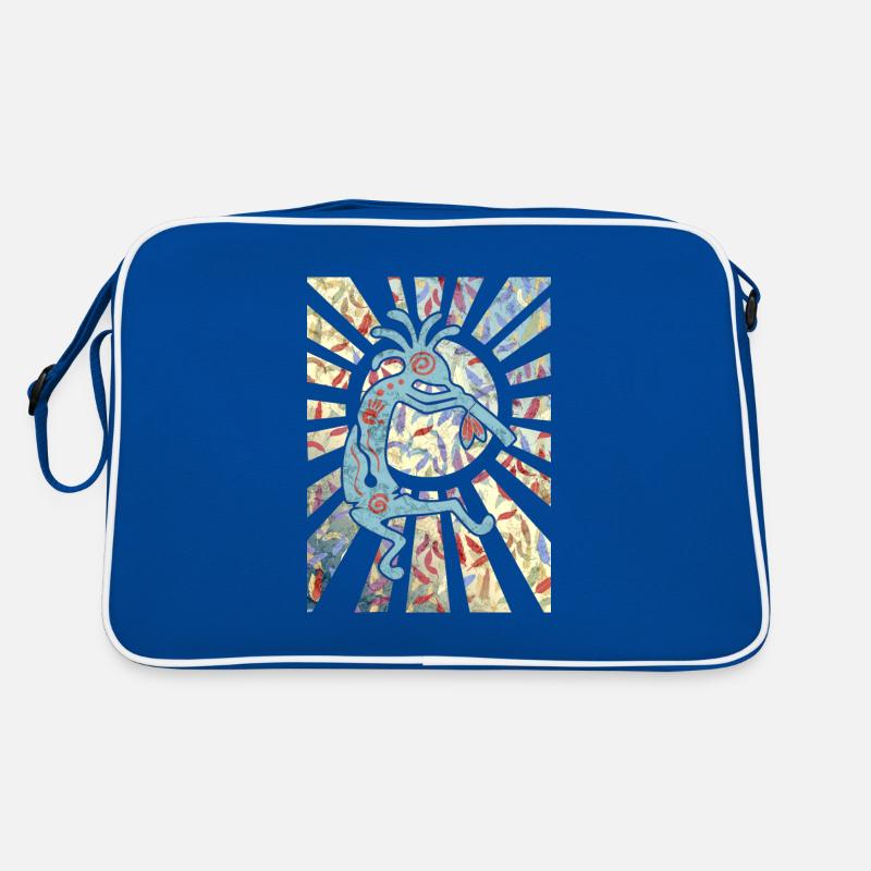 Kokopelli Musican Friend - Feathers Pattern 1 Retro Bag