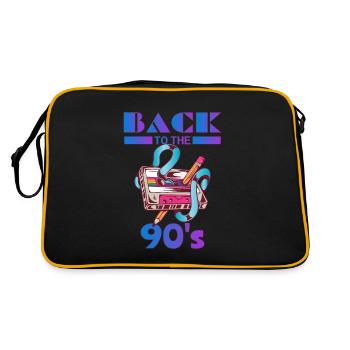 Zurück in die 90er Jahre mit Musikkassette - Retro Tasche - Schwarz/Gold - Hinten