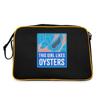 Seafood Chef Funny Saying Girl aime les huîtres - Sac Retro - noir/or - Dos