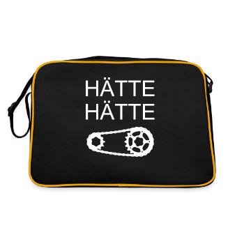 Hätte hätte Fahrradkette - Retro Tasche - Schwarz/Gold - Hinten