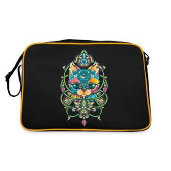 Mystical Cat - Retro Bag - black/gold - Back