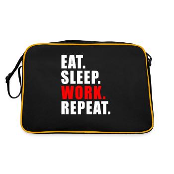 MANGER SOMMEIL TRAVAIL RÉPÉTER LE BUREAU DES CADEAUX HUMOUR - Sac Retro - noir/or - Dos