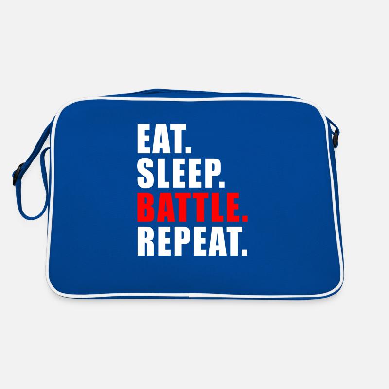 EAT SLEEP BATTLE REPEAT GESCHENK GAMING BRAWL GAME Retro Tasche