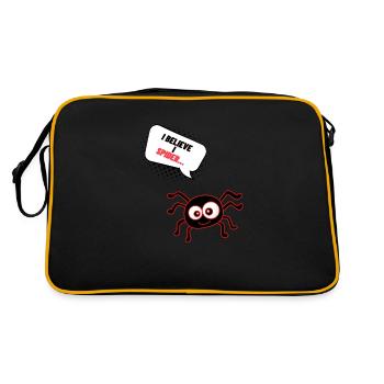 I believe I spider - Retro Tasche - Schwarz/Gold - Hinten