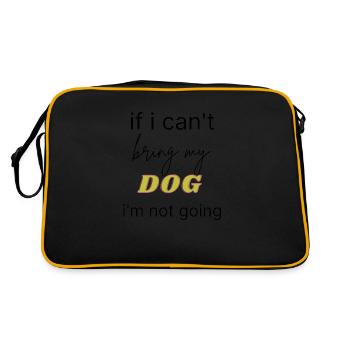 Hund hund - Retro Tasche - Schwarz/Gold - Hinten