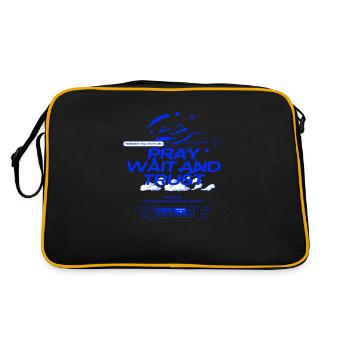 Pray Wait Trust Christian Faith - Retro Bag - black/gold - Back