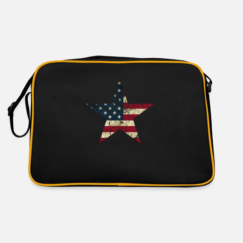 Stern - Retro Tasche - Schwarz/Gold